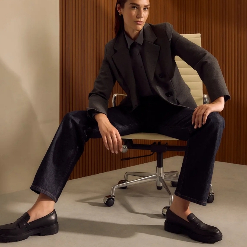 Quince Italian Leather Lug Sole loafer - black - Picture 2 of 14
